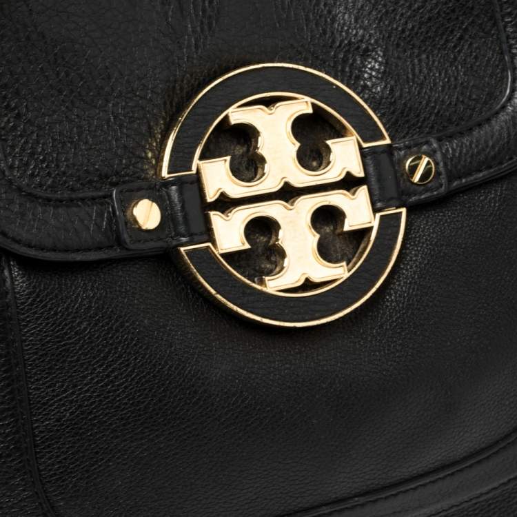 Pre Owned Tory Burch Black Leather Amanda Hobo