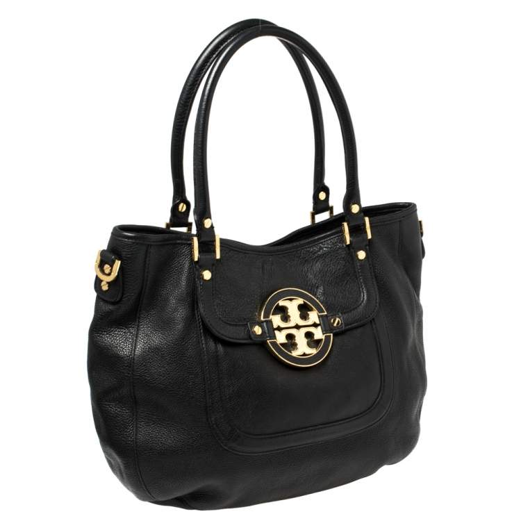 Pre Owned Tory Burch Black Leather Amanda Hobo