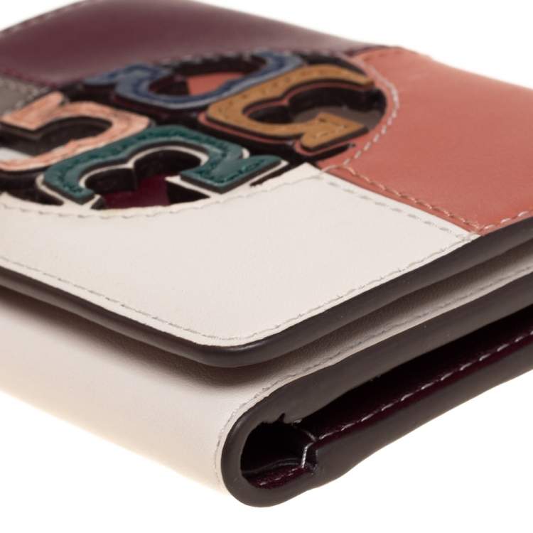 Pre Owned Tory Burch Multicolor Leather Colorblocked Miller Wallet
