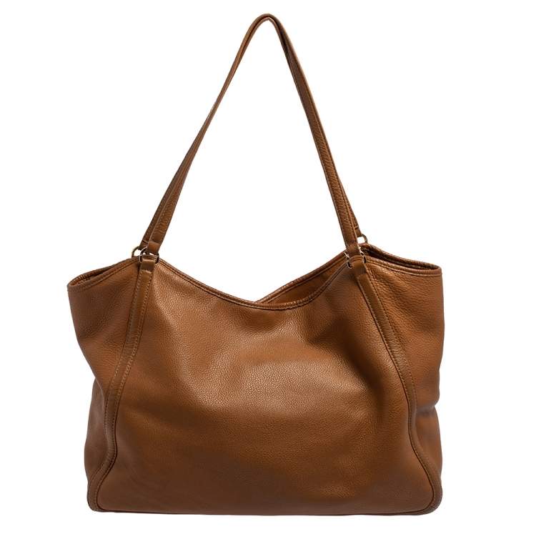 Pre Owned Tory Burch Tan Leather Large Amanda Hobo