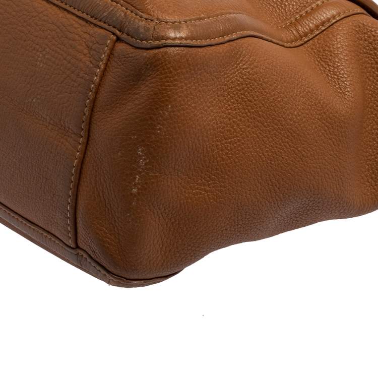 Pre Owned Tory Burch Tan Leather Large Amanda Hobo