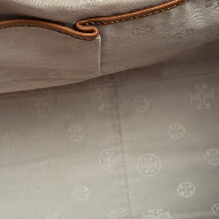 Pre Owned Tory Burch Tan Leather Large Amanda Hobo