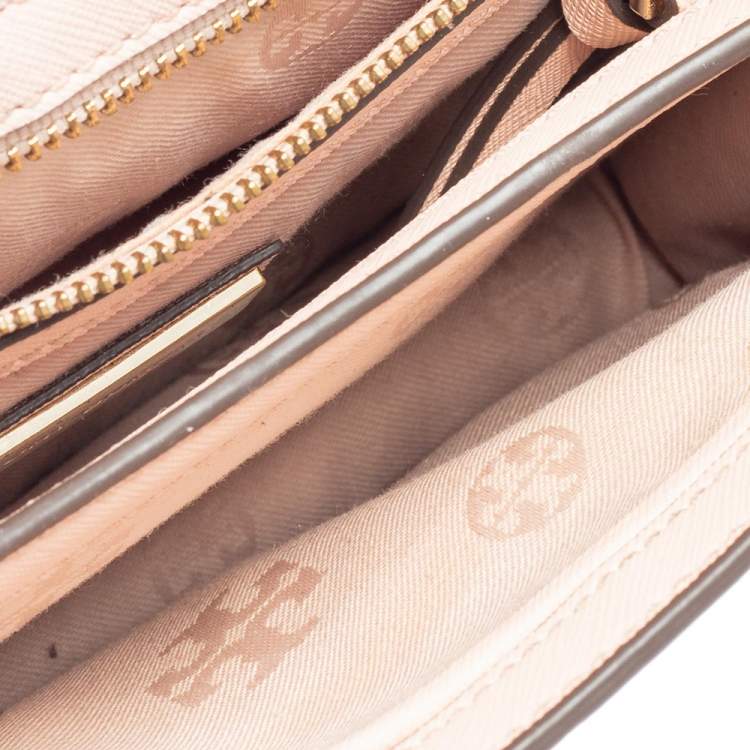 Pre Owned Tory Burch Pink Saffiano Leather Robinson Shoulder Bag