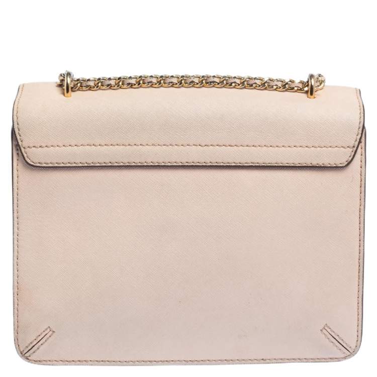 Pre Owned Tory Burch Pink Saffiano Leather Robinson Shoulder Bag