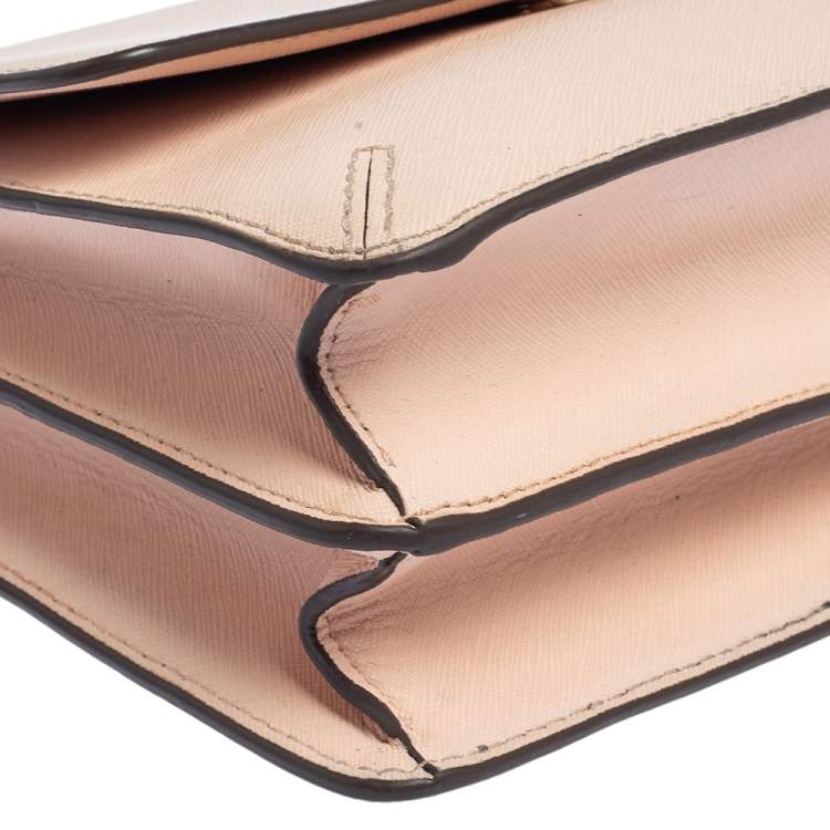 Pre Owned Tory Burch Pink Saffiano Leather Robinson Shoulder Bag