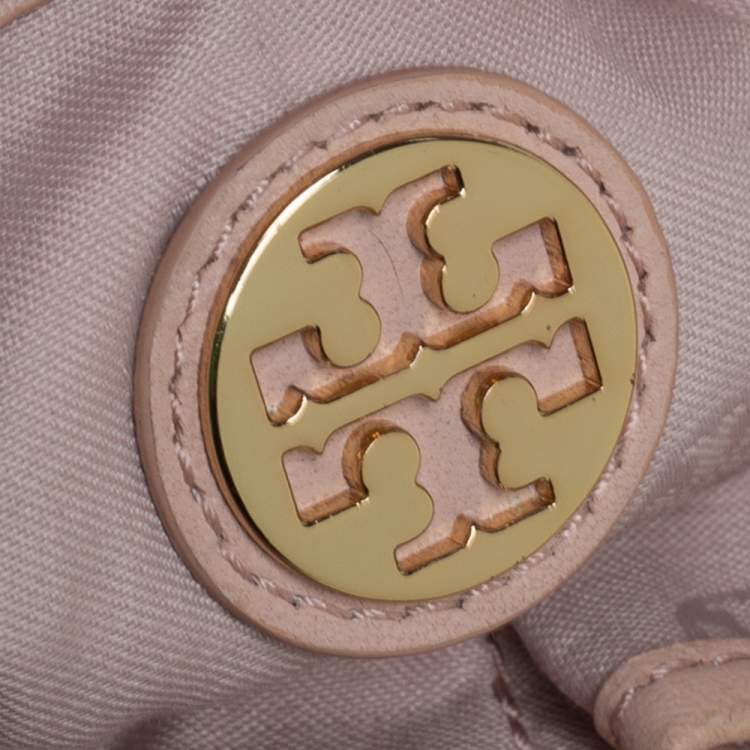 Pre Owned Tory Burch Beige Quilted  Leather Marion Shoulder Bag