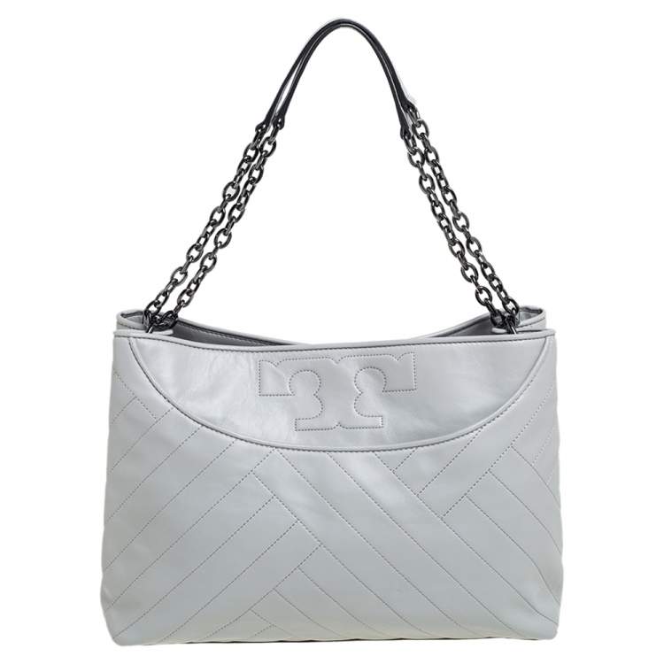 Tory Burch Grey Quilted Leather Alexa Tote Tory Burch | TLC