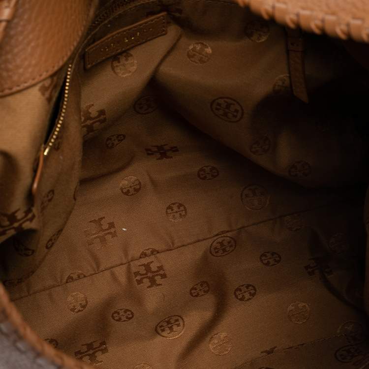 Pre Owned Tory Burch Tan Leather Marion Hobo