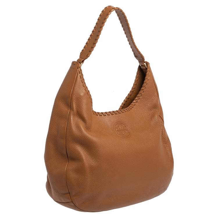 Pre Owned Tory Burch Tan Leather Marion Hobo