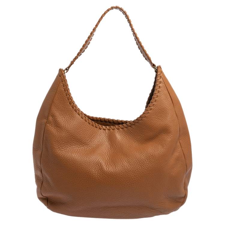 Pre Owned Tory Burch Tan Leather Marion Hobo