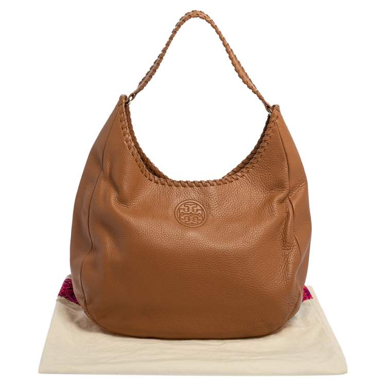 Pre Owned Tory Burch Tan Leather Marion Hobo