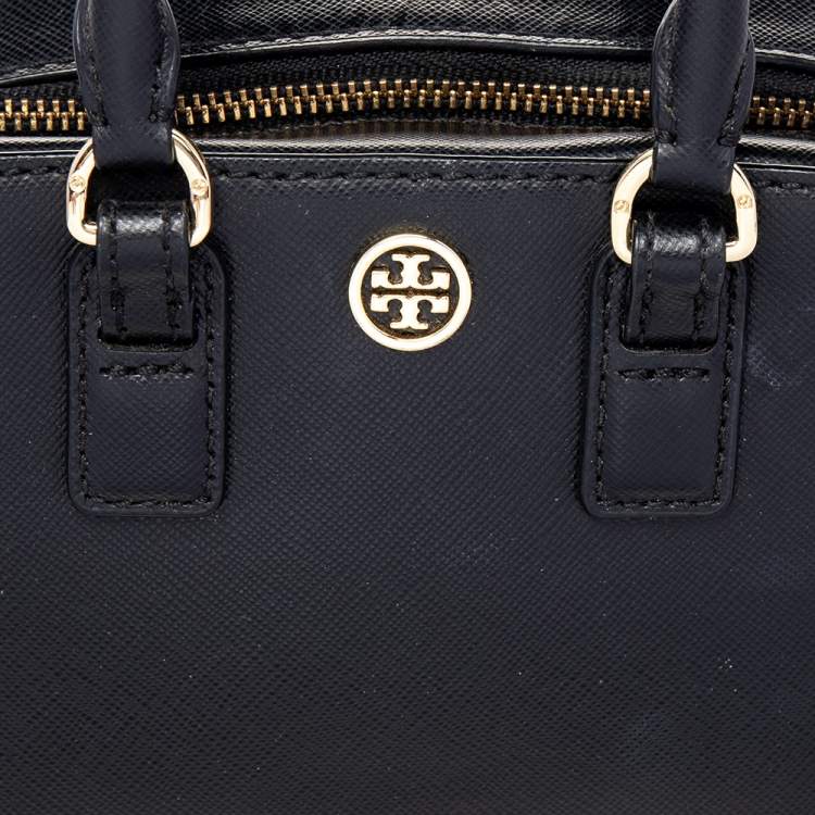 Pre Owned Tory Burch Black Leather Robinson Crossbody Bag