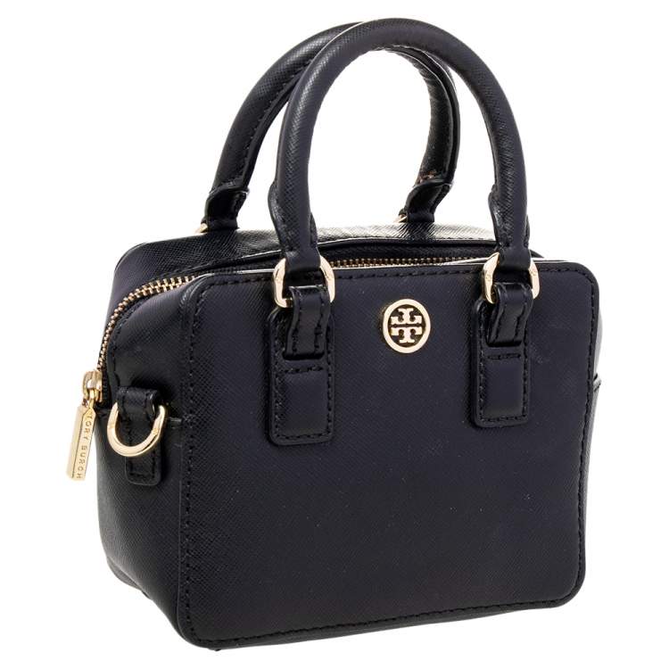 Pre Owned Tory Burch Black Leather Robinson Crossbody Bag