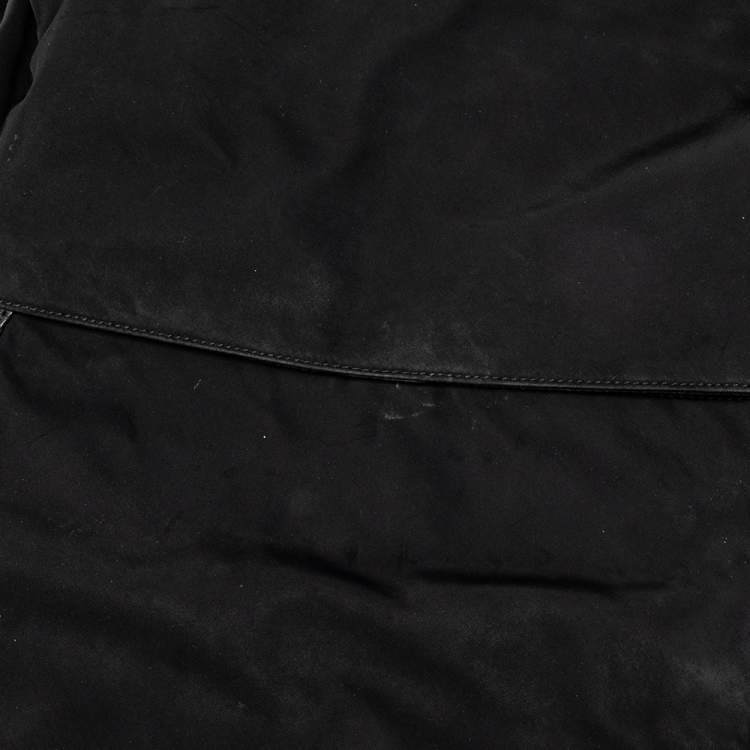 Pre Owned Tory Burch Black Nylon and Leather Messenger Bag