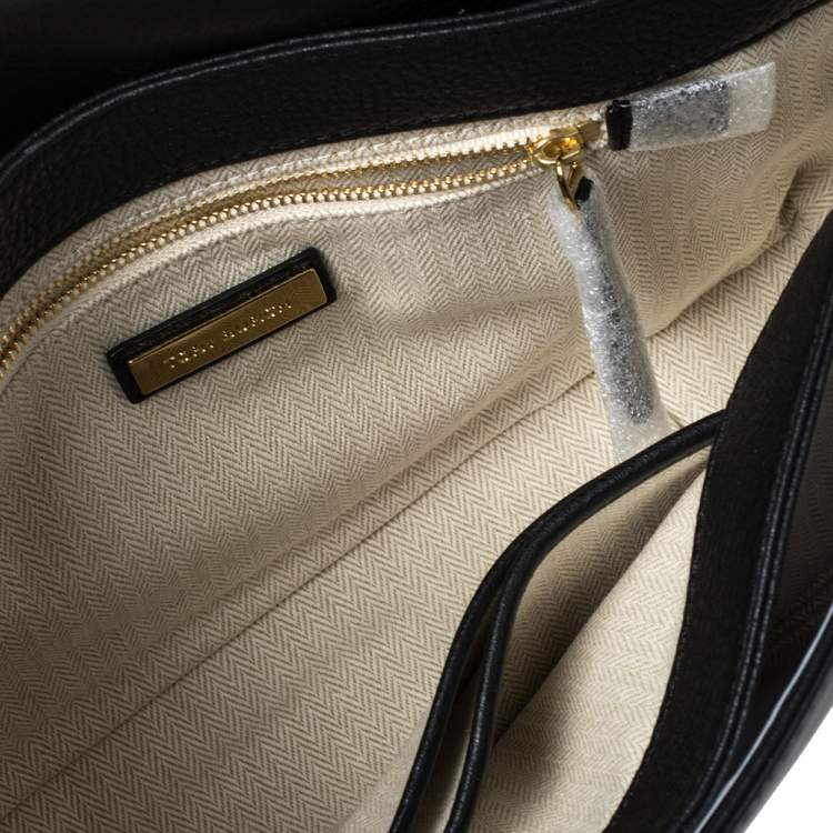 Pre Owned Tory Burch Black Leather and Suede Kira Shoulder Bag 