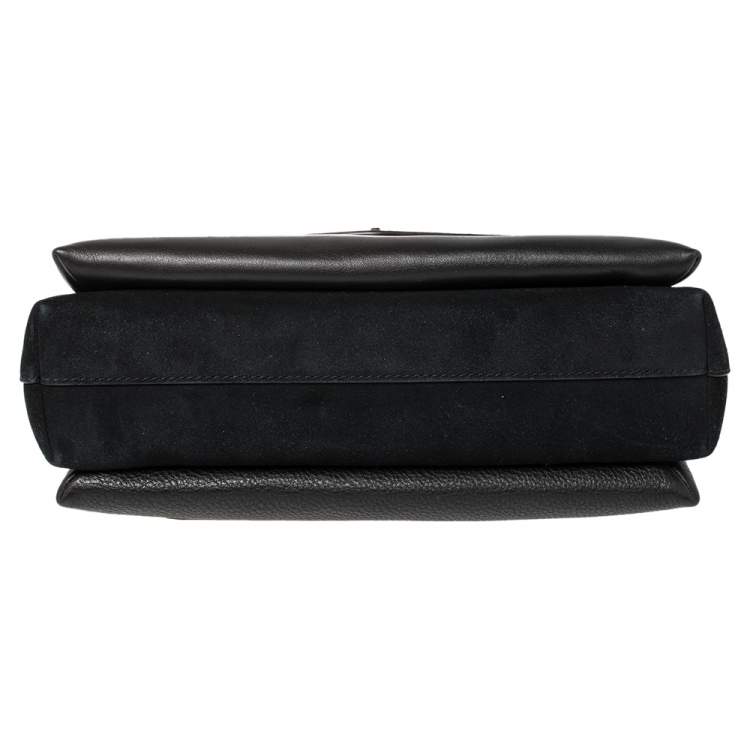 Pre Owned Tory Burch Black Leather and Suede Kira Shoulder Bag 