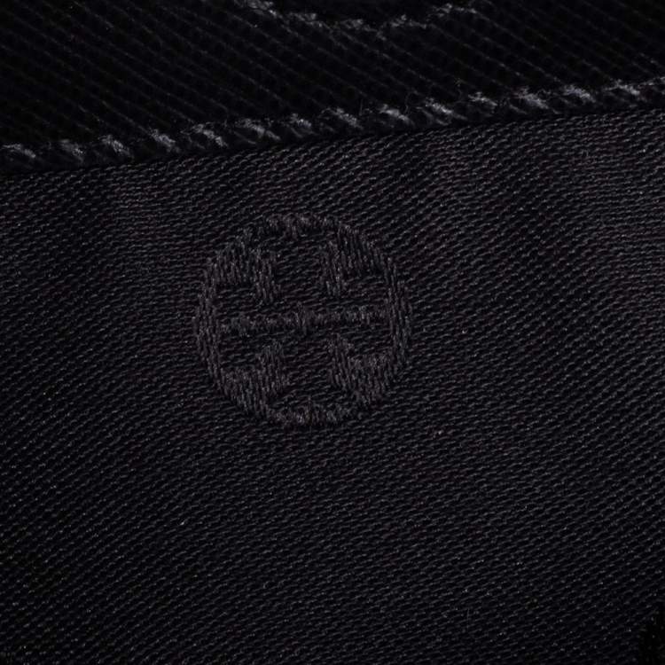 Pre Owned Tory Burch Black/Burgundy Saffiano Leather Zip Around Wallet