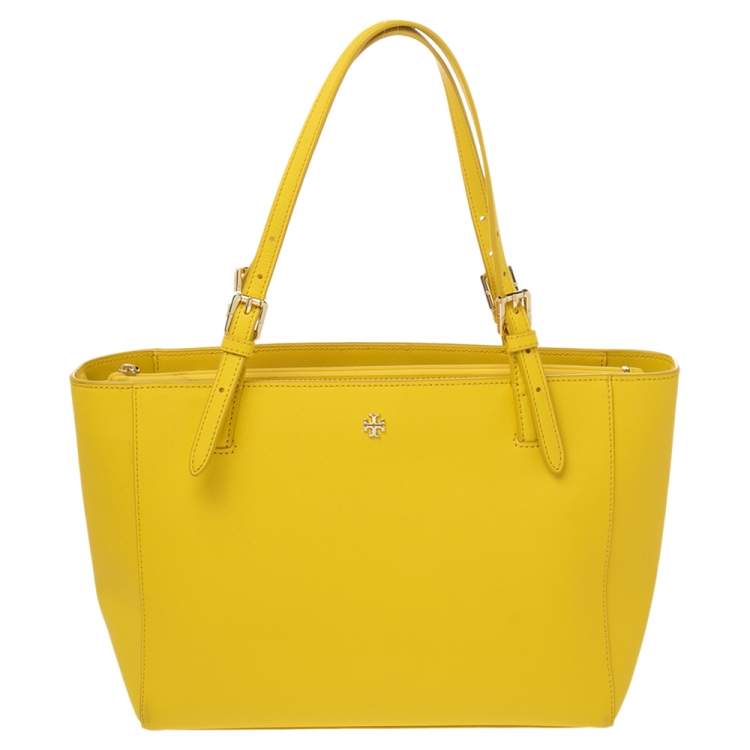 Tory Burch Yellow Saffiano Leather York Buckle Tote Tory Burch
