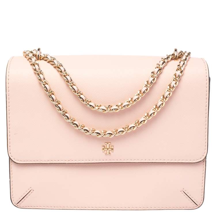 Tory Burch Peach Leather Robinson Flap Chain Shoulder Bag Tory Burch | TLC