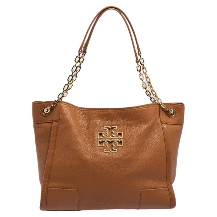 Tory Burch Tan Leather Small Britten Slouchy Tote Tory Burch | TLC
