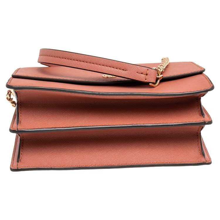 Pre Owned Tory Burch Brown Leather Robinson Shoulder Bag