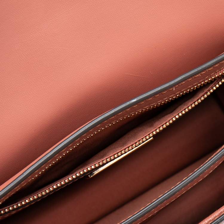Pre Owned Tory Burch Brown Leather Robinson Shoulder Bag