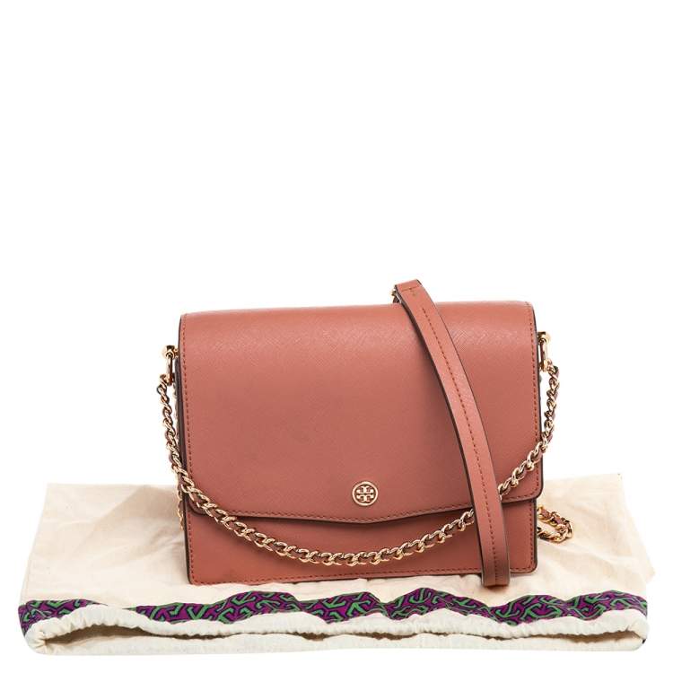 Pre Owned Tory Burch Brown Leather Robinson Shoulder Bag