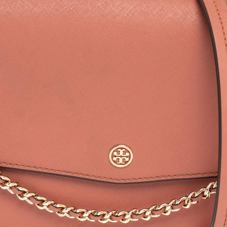 Pre Owned Tory Burch Brown Leather Robinson Shoulder Bag