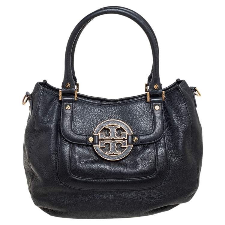 Tory Burch Gray Leather Amanda Hobo Bag store