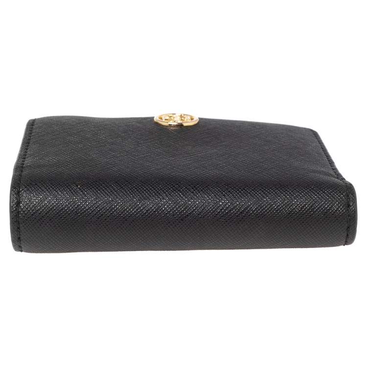 Pre Owned Tory Burch Black Leather Robinson Bifold Wallet