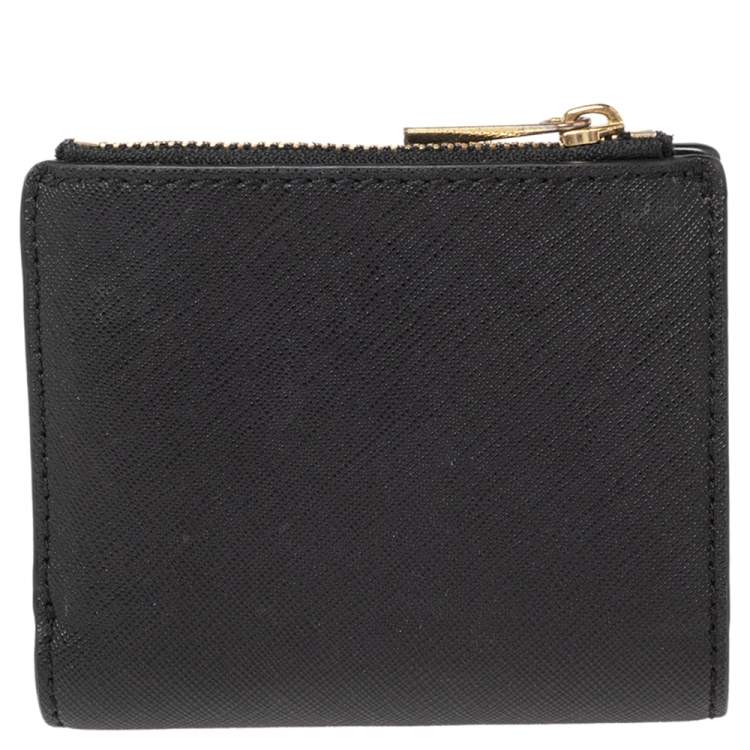 Pre Owned Tory Burch Black Leather Robinson Bifold Wallet