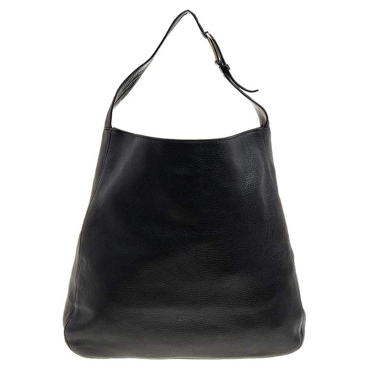 Pre Owned Tory Burch Black Leather Hobo