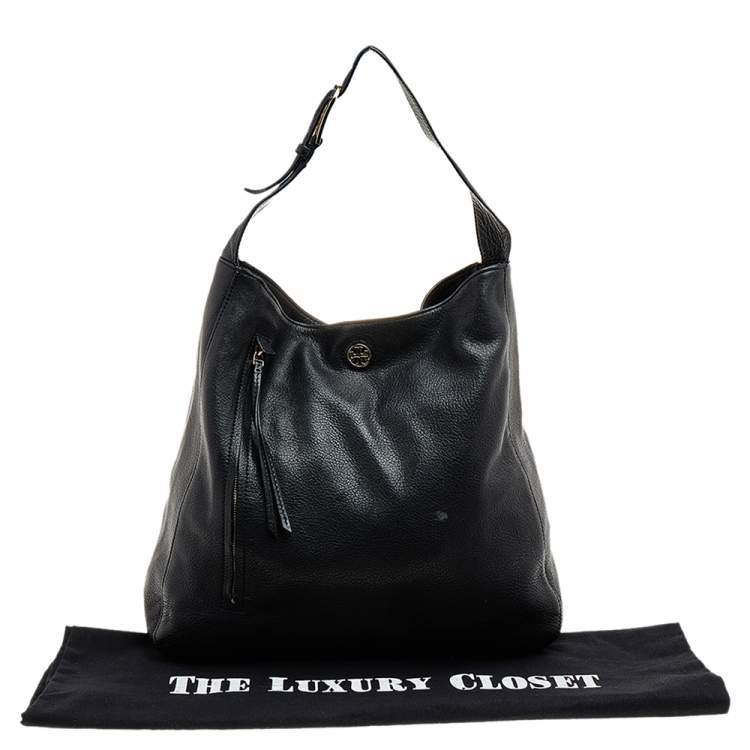 Pre Owned Tory Burch Black Leather Hobo