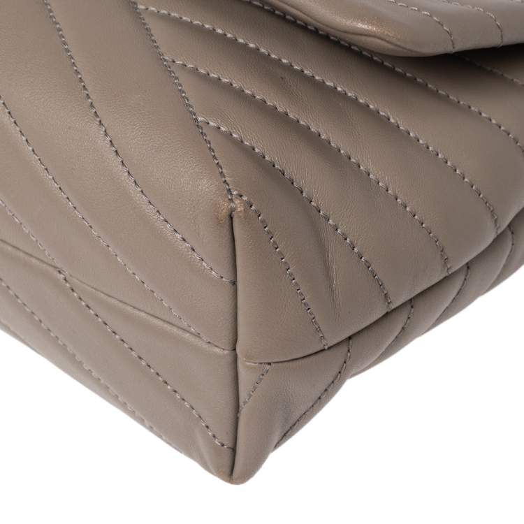 Pre Owned Tory Burch Grey Quilted Leather Kira Crossbody Bag