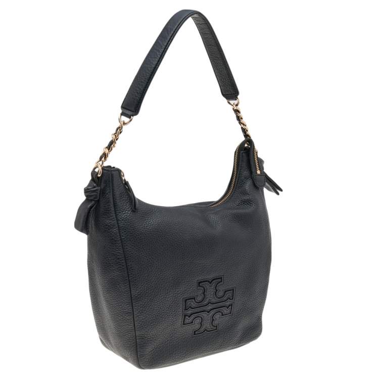 Pre Owned Tory Burch Black Leather Harper Hobo