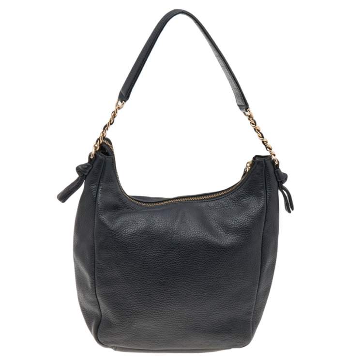 Pre Owned Tory Burch Black Leather Harper Hobo