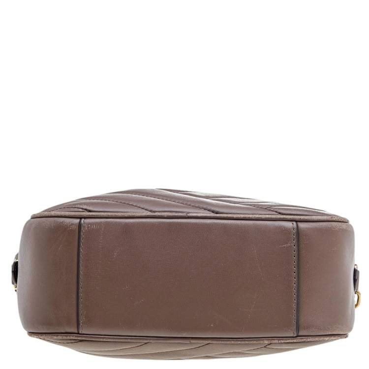 Pre Owned Tory Burch Brown Leather Kira Camera Crossbody Bag