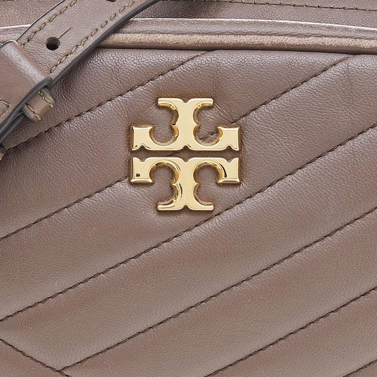 Pre Owned Tory Burch Brown Leather Kira Camera Crossbody Bag