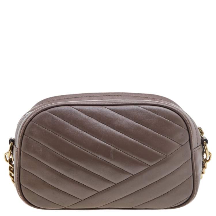 Pre Owned Tory Burch Brown Leather Kira Camera Crossbody Bag