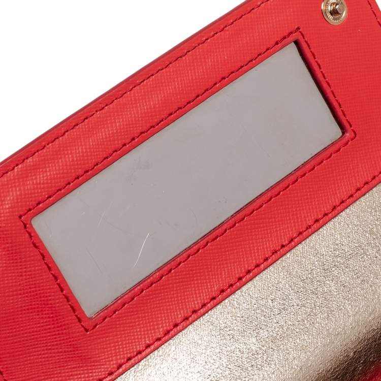 Pre Owned Tory Burch Red Leather Mini Robinson Shoulder Bag