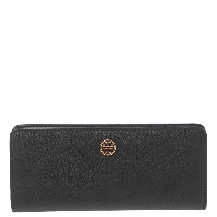 Tory Burch Black Saffiano Leather Robinson Flap Slim Continental Wallet  Tory Burch | TLC