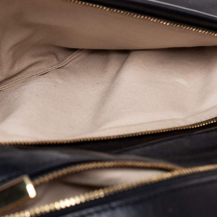 Pre Owned Tory Burch Black Glossy Leather Reva Chain Clutch