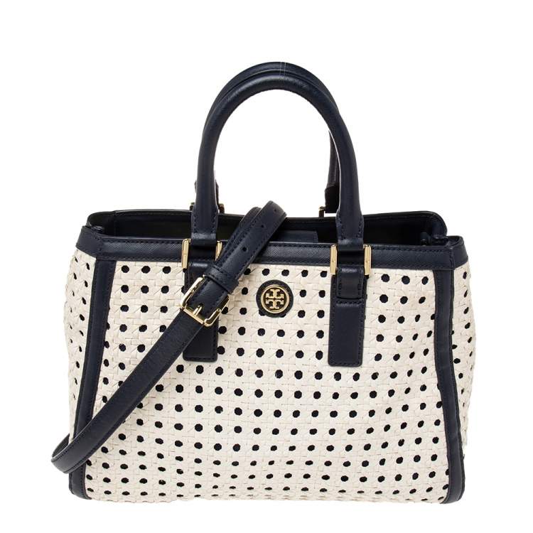 Tory Burch Navy Blue Saffiano Leather Robinson Double Zip Tote Tory Burch |  The Luxury Closet