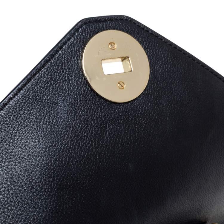 Pre Owned Tory Burch Brown/Black Pony Hair/Leather Kira Envelope Flap Chain Bag