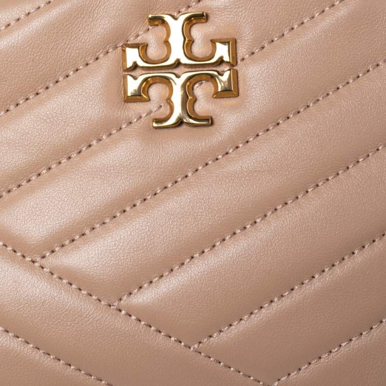 Pre Owned Tory Burch Beige Quilted Leather Small Kira Camera Bag