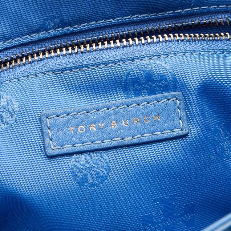 Pre Owned Tory Burch Blue Leather Landon Crossbody Bag
