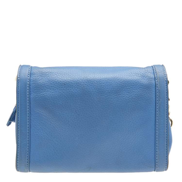 Pre Owned Tory Burch Blue Leather Landon Crossbody Bag