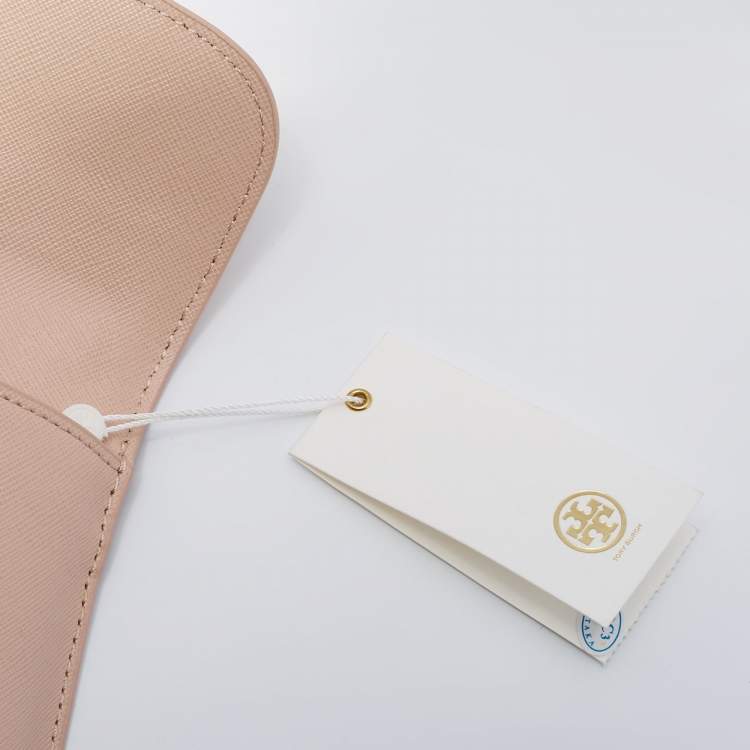 Pre Owned Tory Burch Light Beige Saffiano Leather Diana Clutch