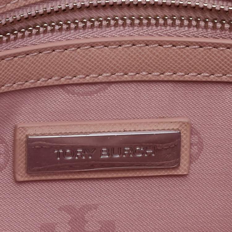 Pre Owned Tory Burch Light Beige Saffiano Leather Diana Clutch