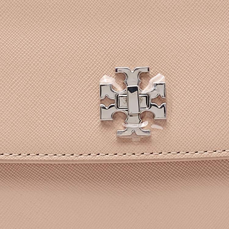Pre Owned Tory Burch Light Beige Saffiano Leather Diana Clutch